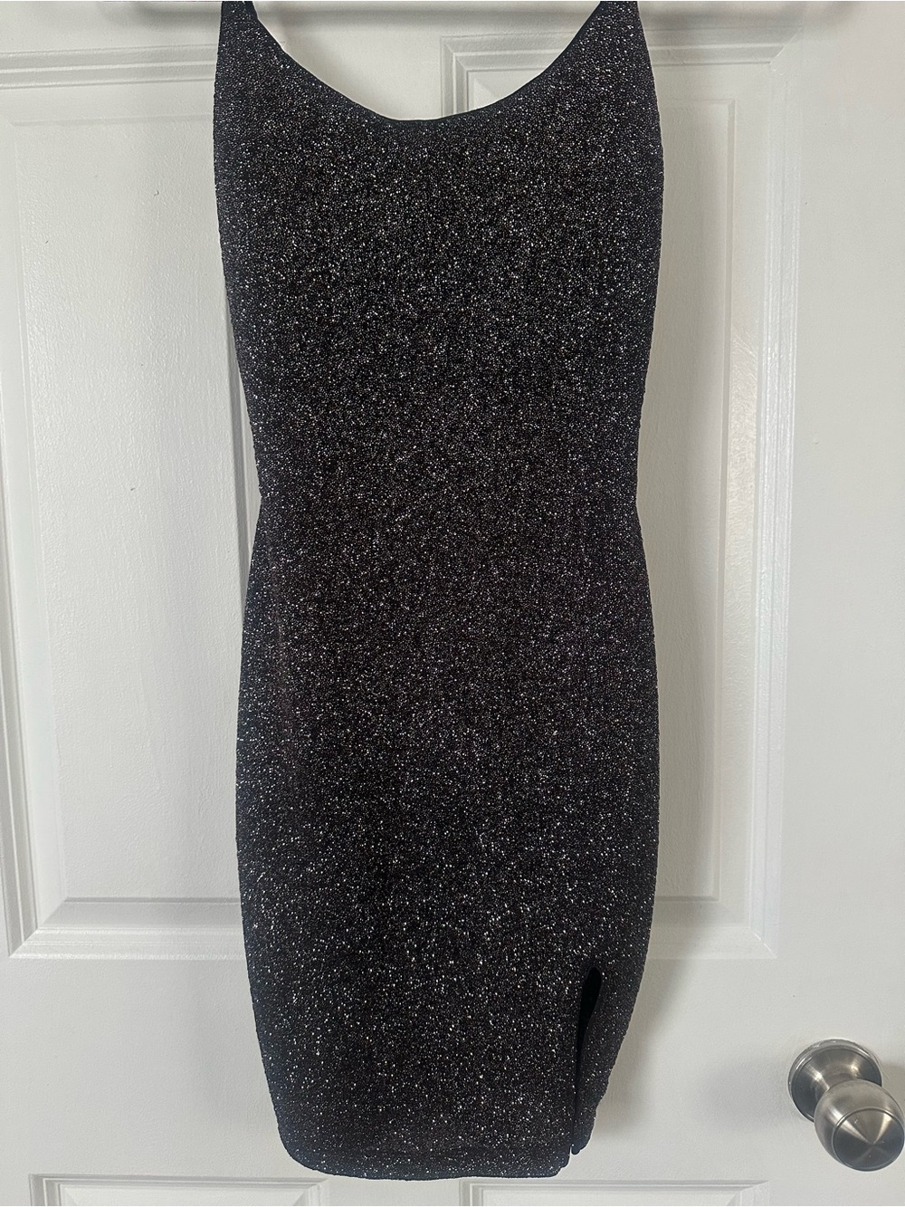 Lovely Day Black Sparkle Mini Dress